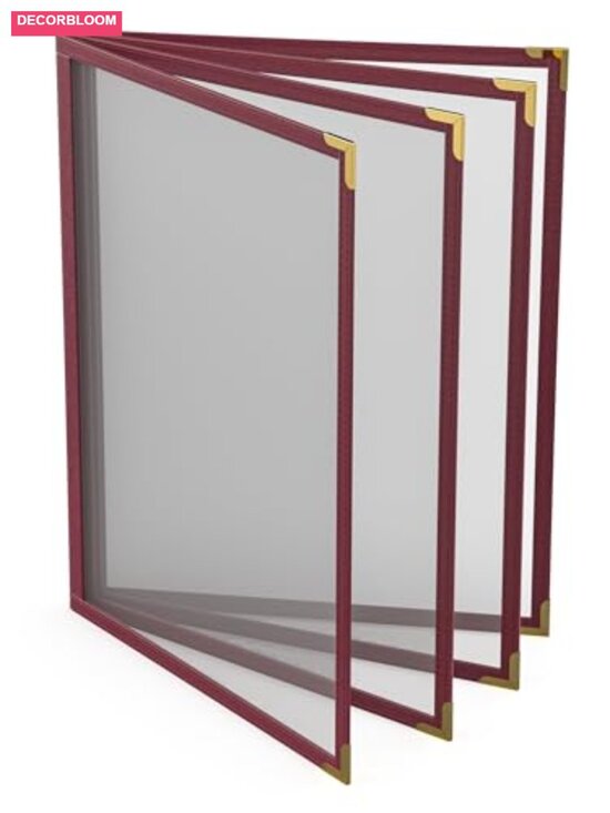 Other - 6 Pcs Clear PVC Menu Covers 4 Pages 8 Views Fits 8.5x11 Inserts